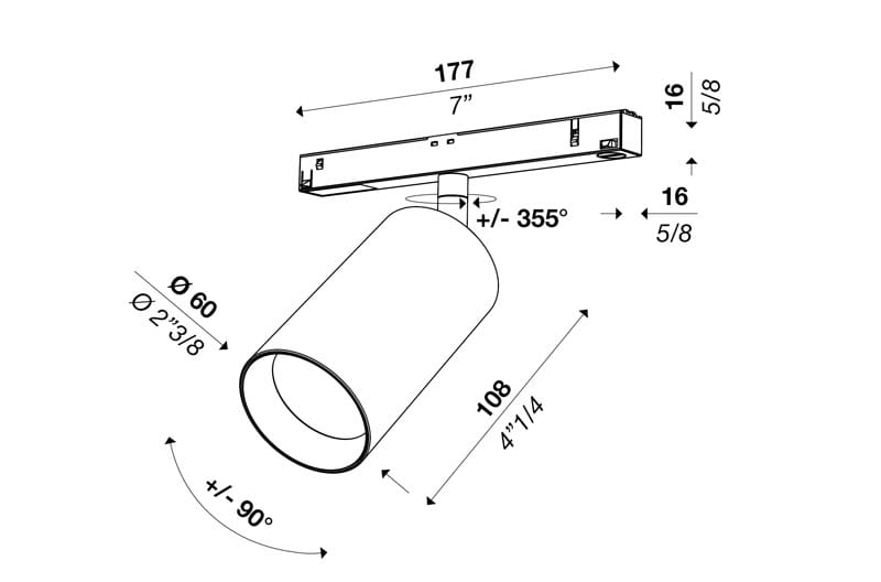 Порошковое покрытие алюминиевого светодиодного трекового освещения Andcosta Cyl ARCH-00151053 - Вид №4