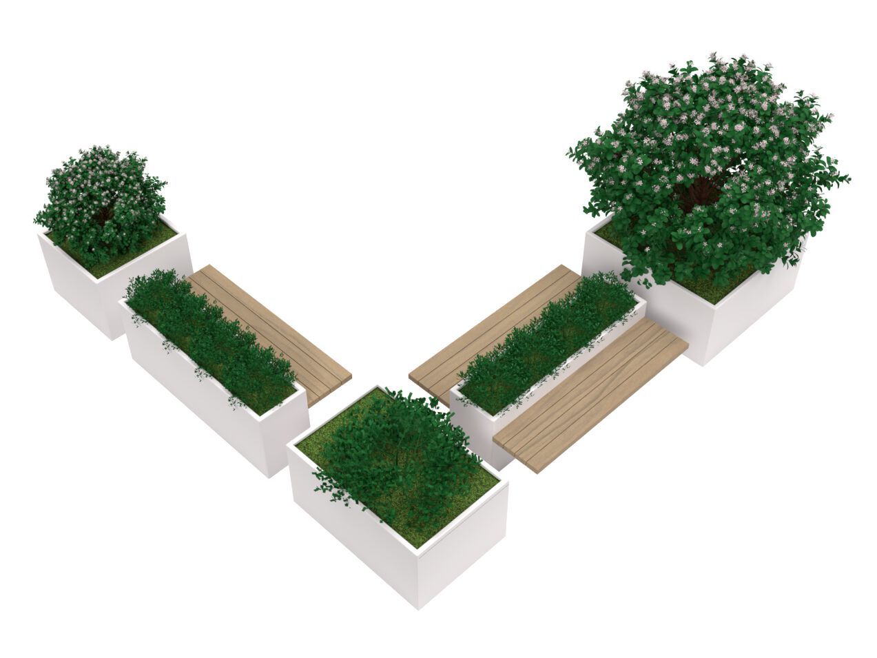 Стальная и деревянная плантатор / скамейка Urbencéa TREV ARCH-00148484