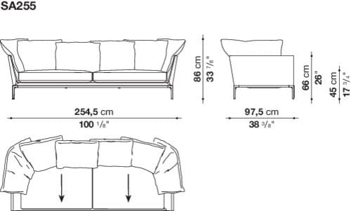 Угловой диван из ткани B&B Italia Атолл ARCH-00091854 - Вид №40