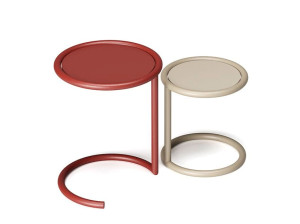 Штабелируемый круглый стол из стали и дерева