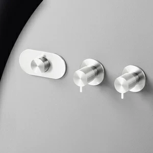 Термостат для душа глянцевая сталь с белой ручкой Toki Radomonte TKI55LCIL21