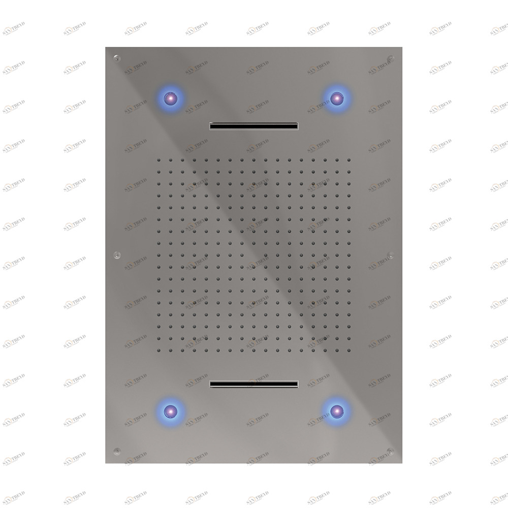 Graffio Прямоугольный верхний душ 700 × 500 мм, 2 водопада, хромотерапия с радиоуправлением. GY271 