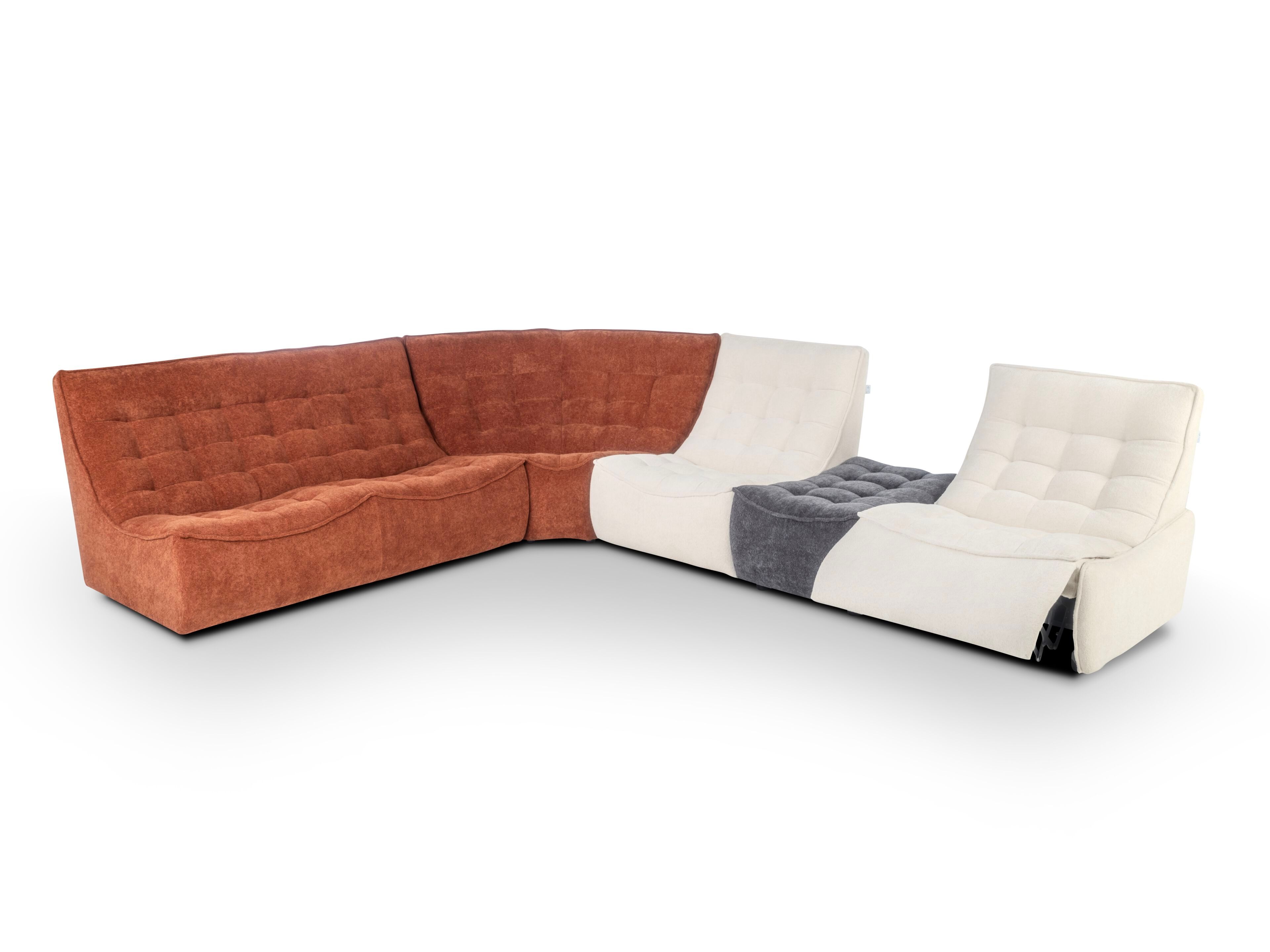 Модульный тканевый угловой диван с подставкой для ног Calia Italia Modular ARCH-00044450