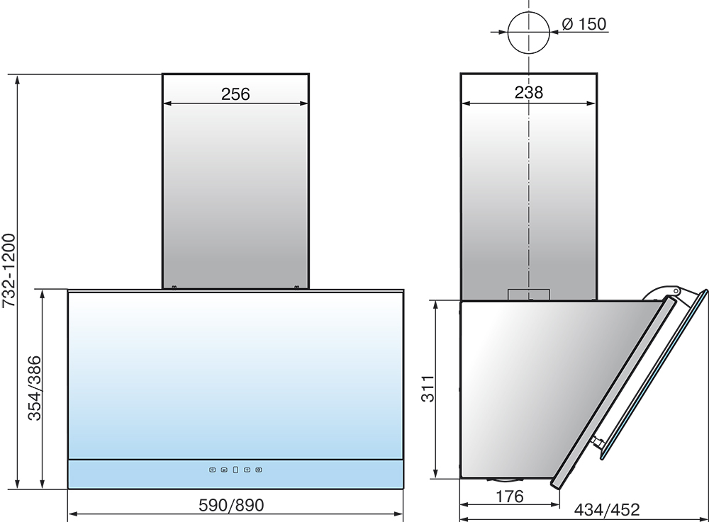 1254521 Вытяжка наклонная ELIKOR Жемчуг 60П-700-Е4Д белый/белый STDN-0133148 - Вид №11