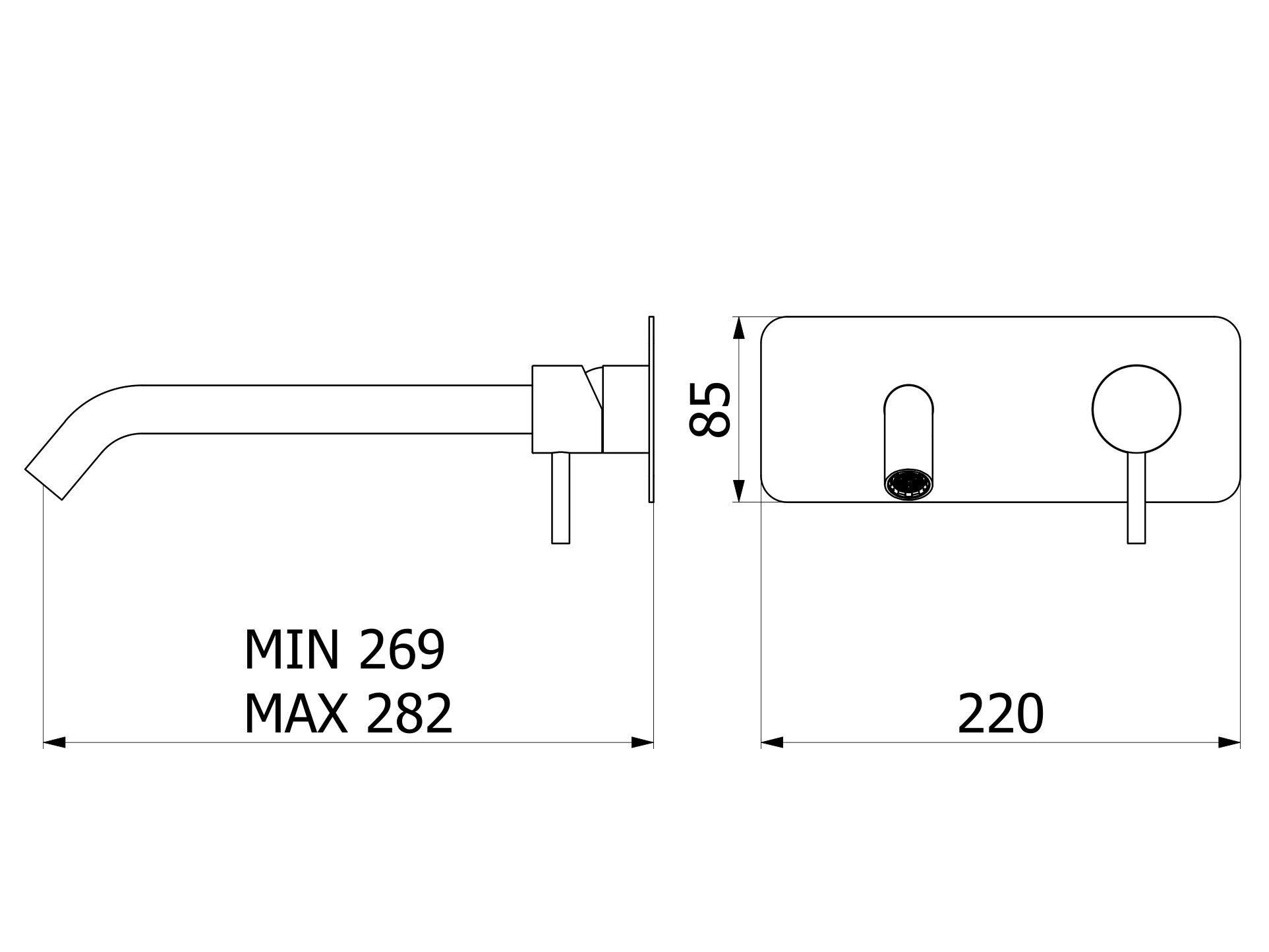 Нержавеющая сталь 2 отверстия однорычажный настенный смеситель для раковины IB M316 ARCH-00094895 - Вид №2