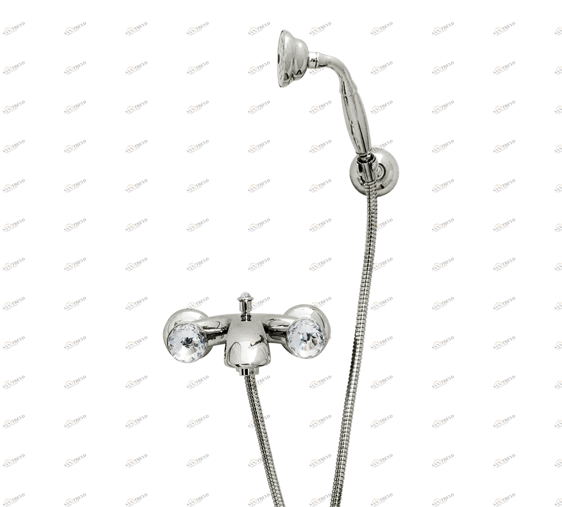 Gentry Home Смеситель для умывальника на три отверстия с выдвижным краном Crystal Никель GH101105