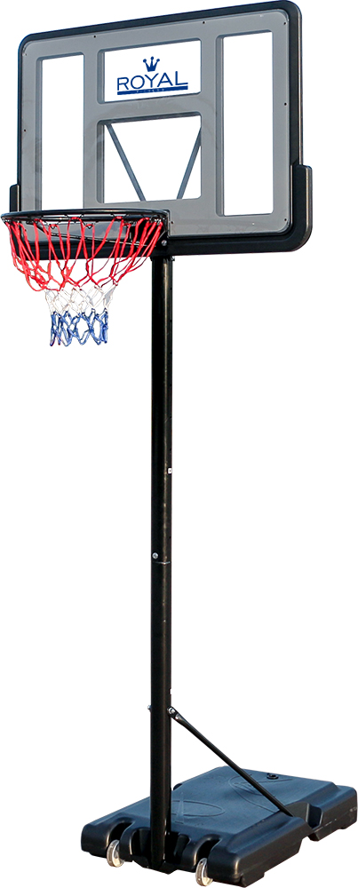 Мобильная баскетбольная стойка royal fitness 44", поликарбонат s003-21 Royal Fitness sun-id-2068657