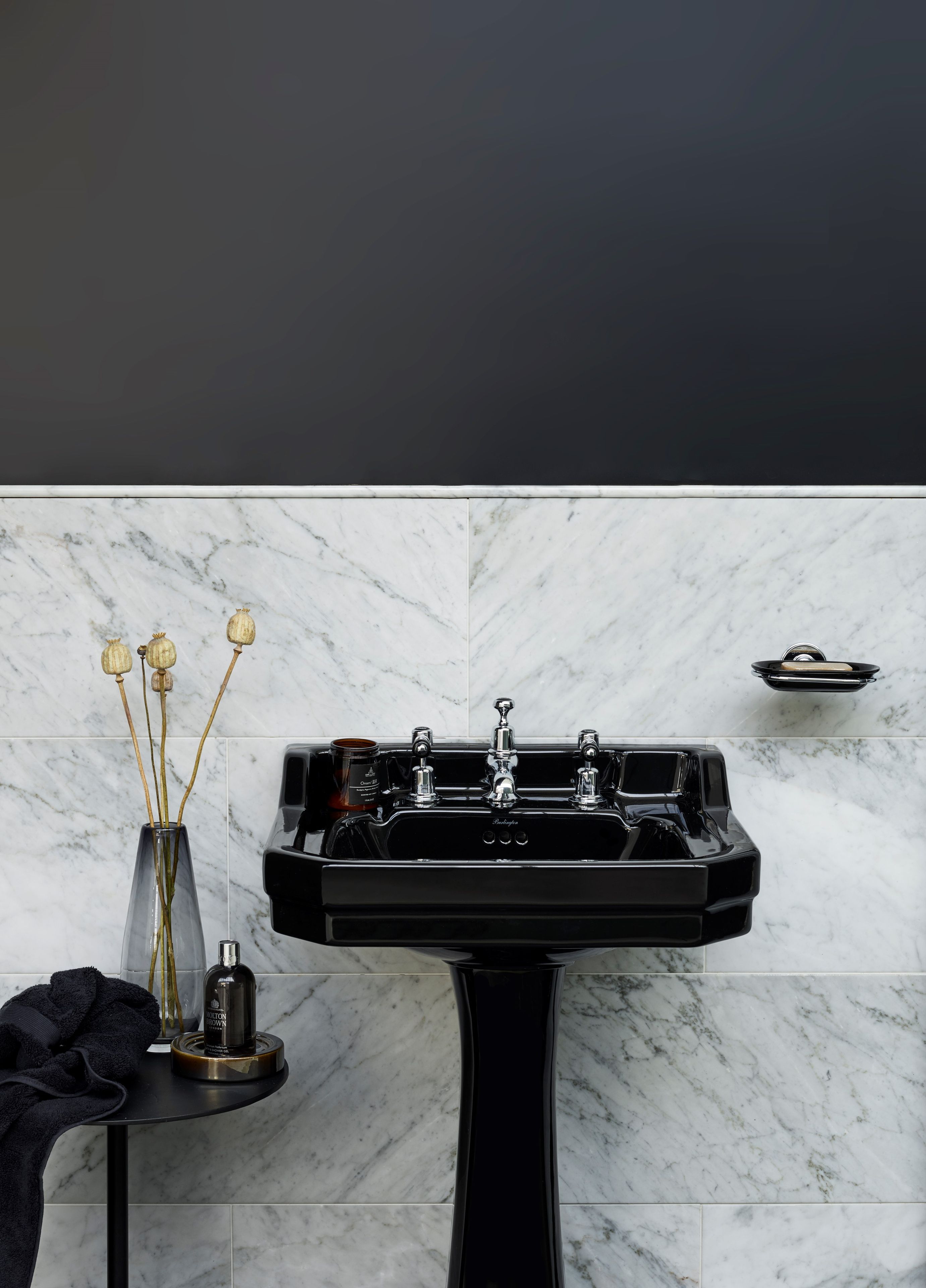 Прямоугольный умывальник из стекла на колонне Burlington Эдвардианская ARCH-00134895 - Вид №6