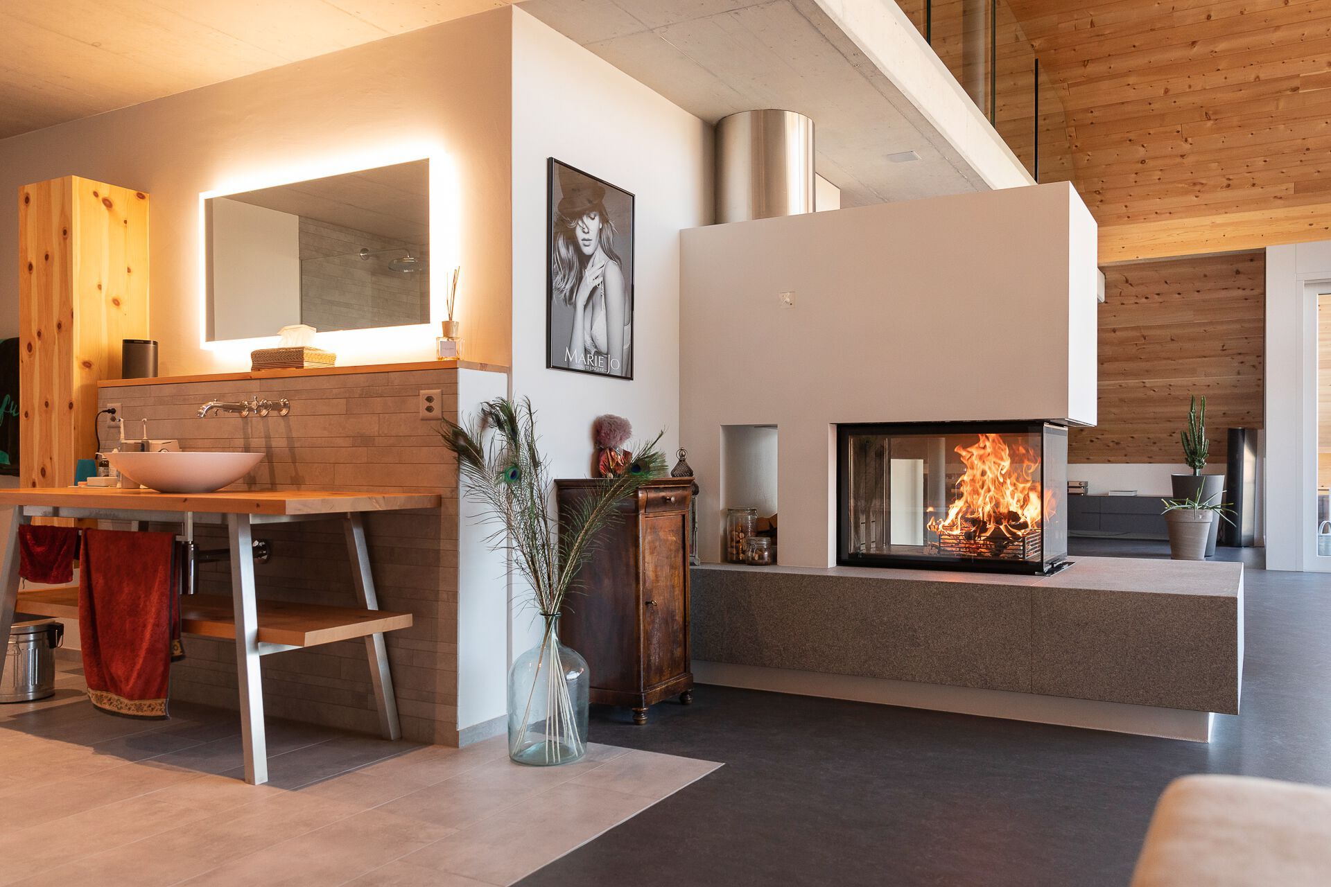 Стальной тройной фасад дровяной камин RÜEGG RIII ARCH-00003964 - Вид №8