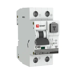 Дифференциальный автомат EKF PROxima АВДТ-63 2P C40 A 30 мА 6 кА AC DA63-40-30e 82421600 STLM-2106487