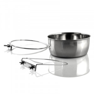 ПР0033198 Миска для птиц и грызунов металлическая с зажимом 140мл ХОРОШКА