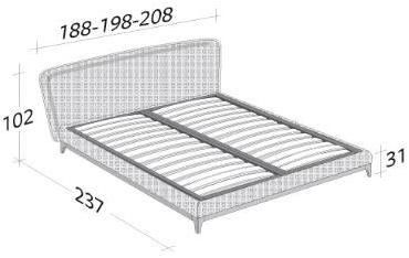 Flou Кровать из ткани с мягким изголовьем Olivier sun-id-1466228 - Вид №3