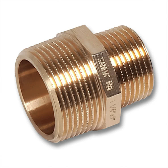 25311214R SANHA 531 ниппель редукционный, латунь 1/2x1/4 мм  - Вид №1