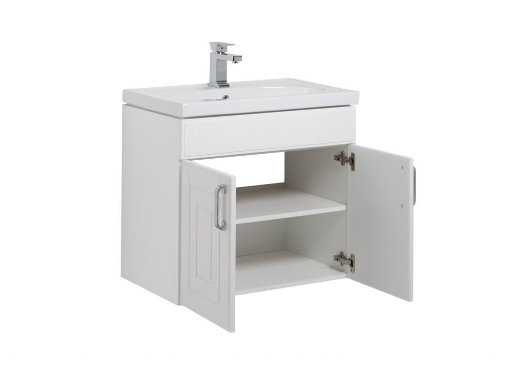 Тумба с раковиной Aquanet Рондо 70 белый (2 дверцы) 0018915300185343 - Вид №1