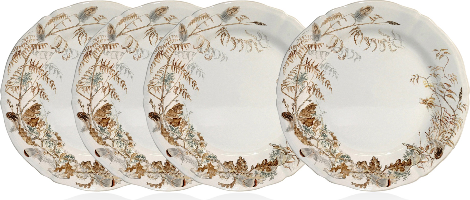 10662790 Gien Набор тарелок обеденных Gien Солонь 27см, фаянс, 4 шт Фаянс 