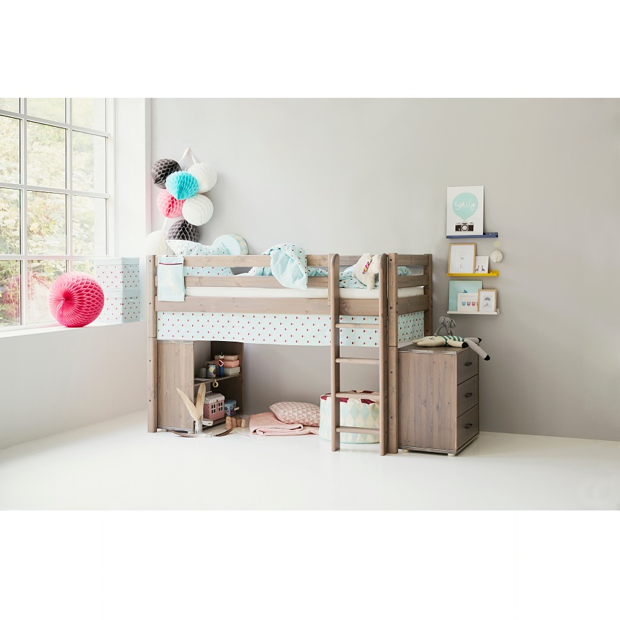 Кровать Flexa Classic с прямой лестницей, белая, 190 см 9010109201 - Вид №1