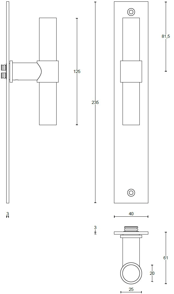 Formani Стальная ручка с матовой отделкой на пластине One Pbt20xlp236sfc - Вид №3