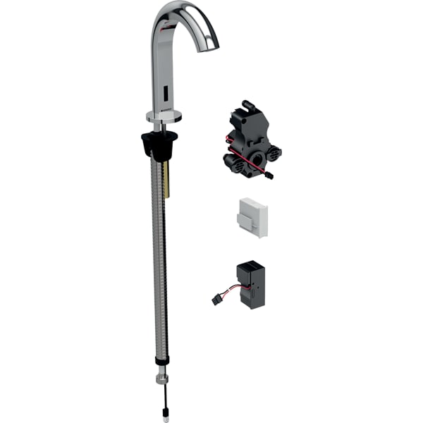 116.181.21.1 Смеситель для раковины Geberit Piave, вертикальный монтаж, питание от сети, с функциональным блоком для скрытого монтажа Geberit 