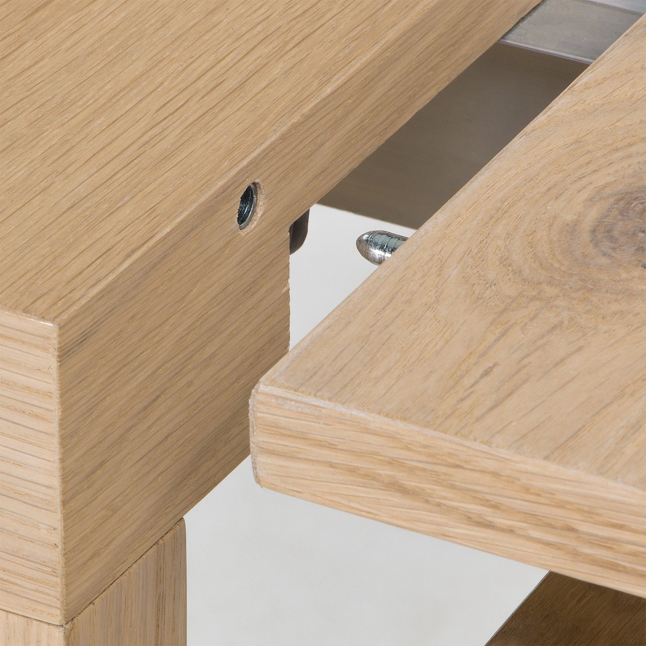 Обеденный стол раздвижной квадратный деревянный, дубовый шпон 45-200 см BARCELONA DESIGN  147036 Бежевый  - Вид №2