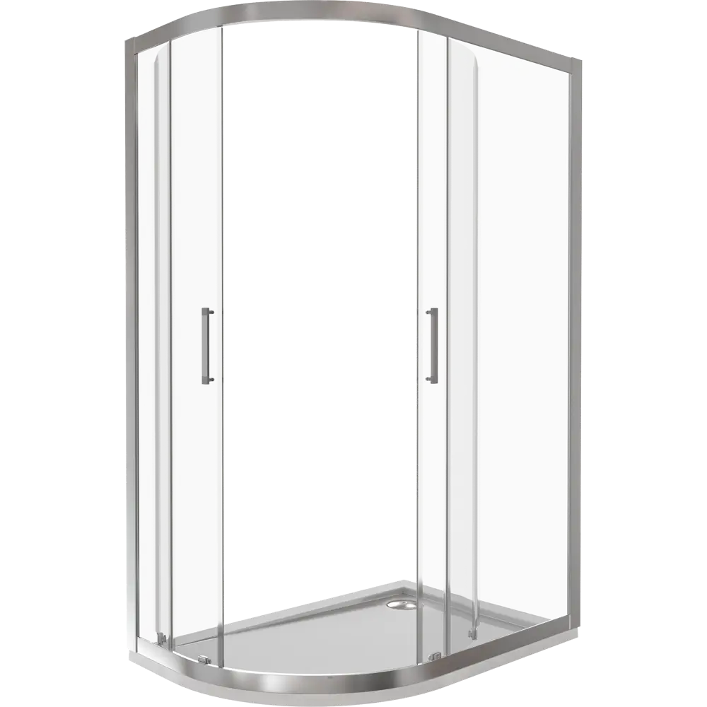 Душевая ширма Makiato R-120-C-WE, 1/4 круга 120x80 см хромированный профиль прозрачное стекло раздвижной 84540644 STLM-2090997 Santreyd - Вид №2