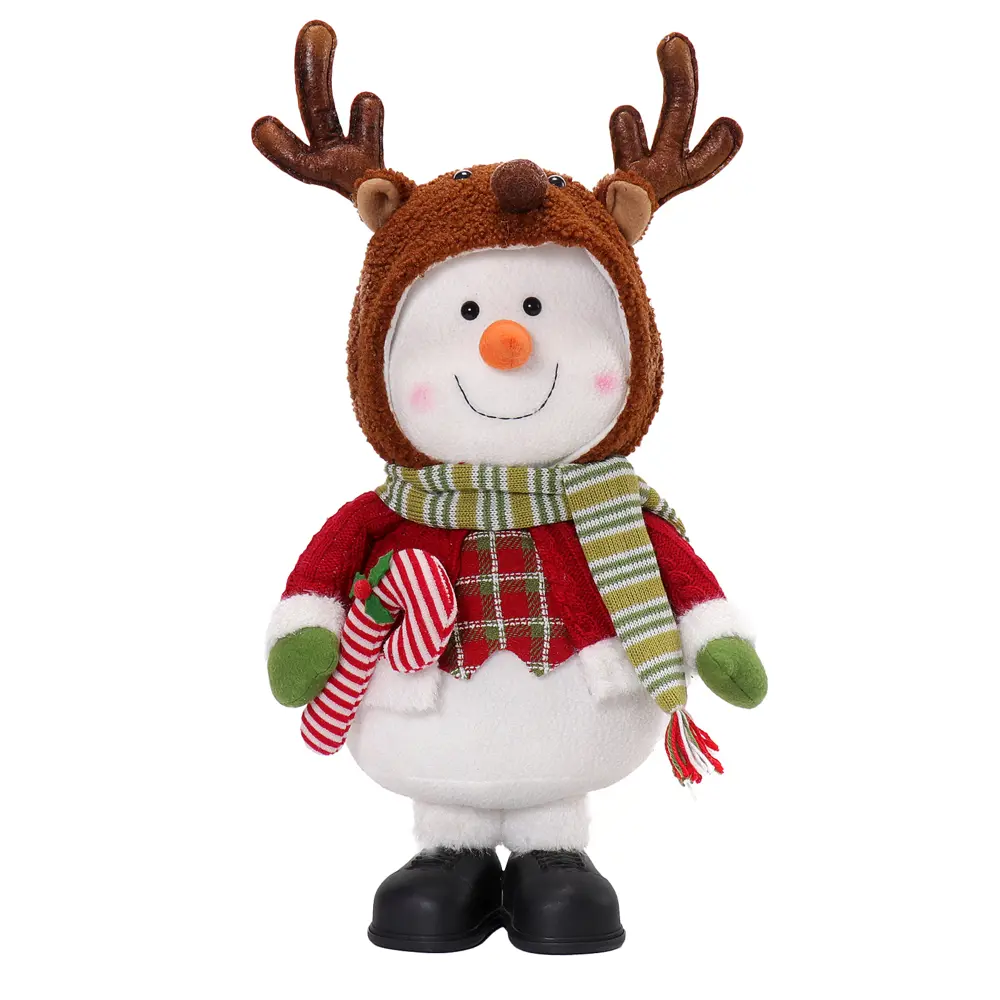 89368045 Декоративная фигура Снеговик в шапочке олененка 28x15 см STLM-1355636 Santreyd Christmas - Вид №1