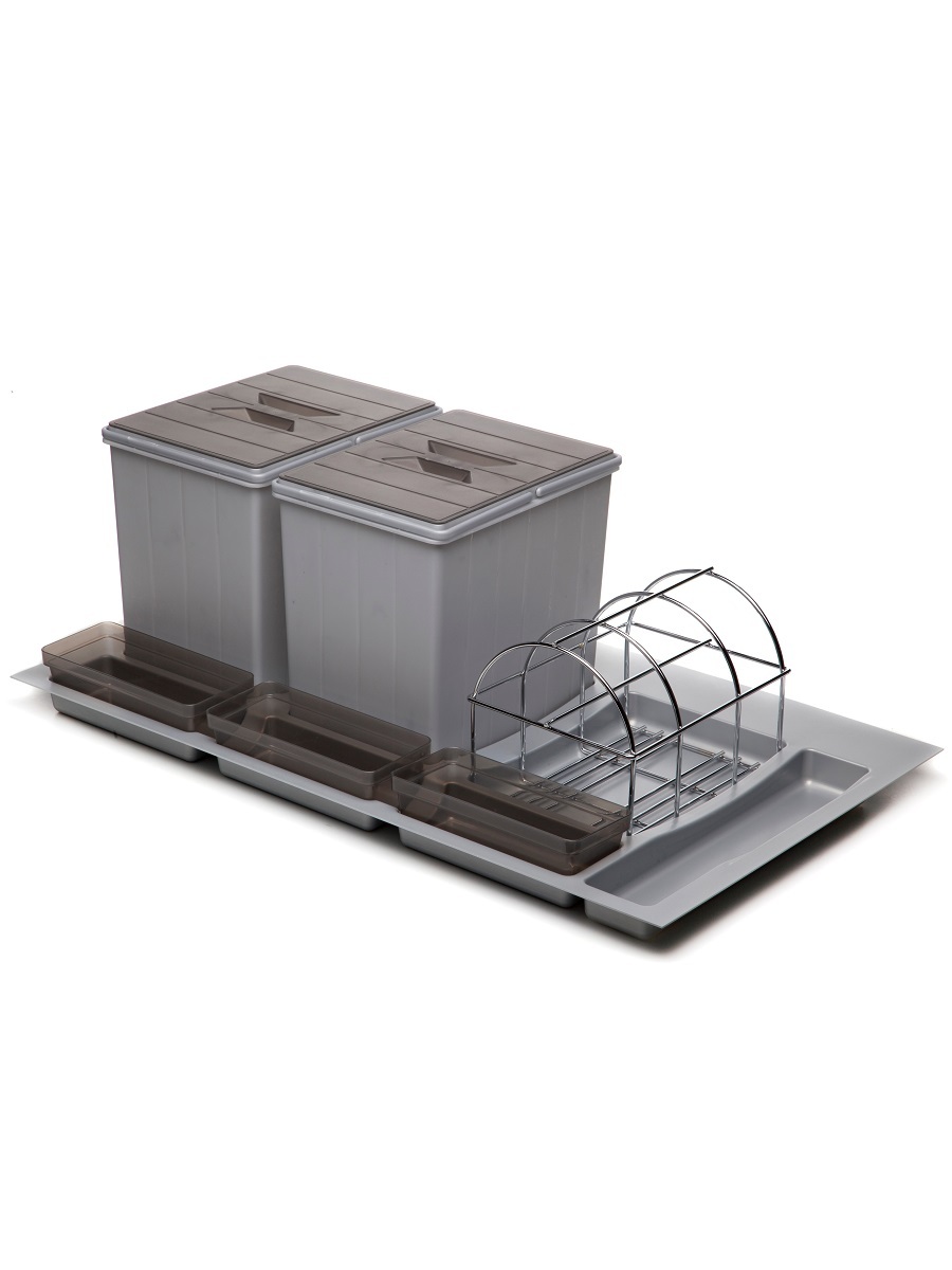 Система сортировки мусора Omega Duet 900/31 Metallic Grey NAVAKO 10131