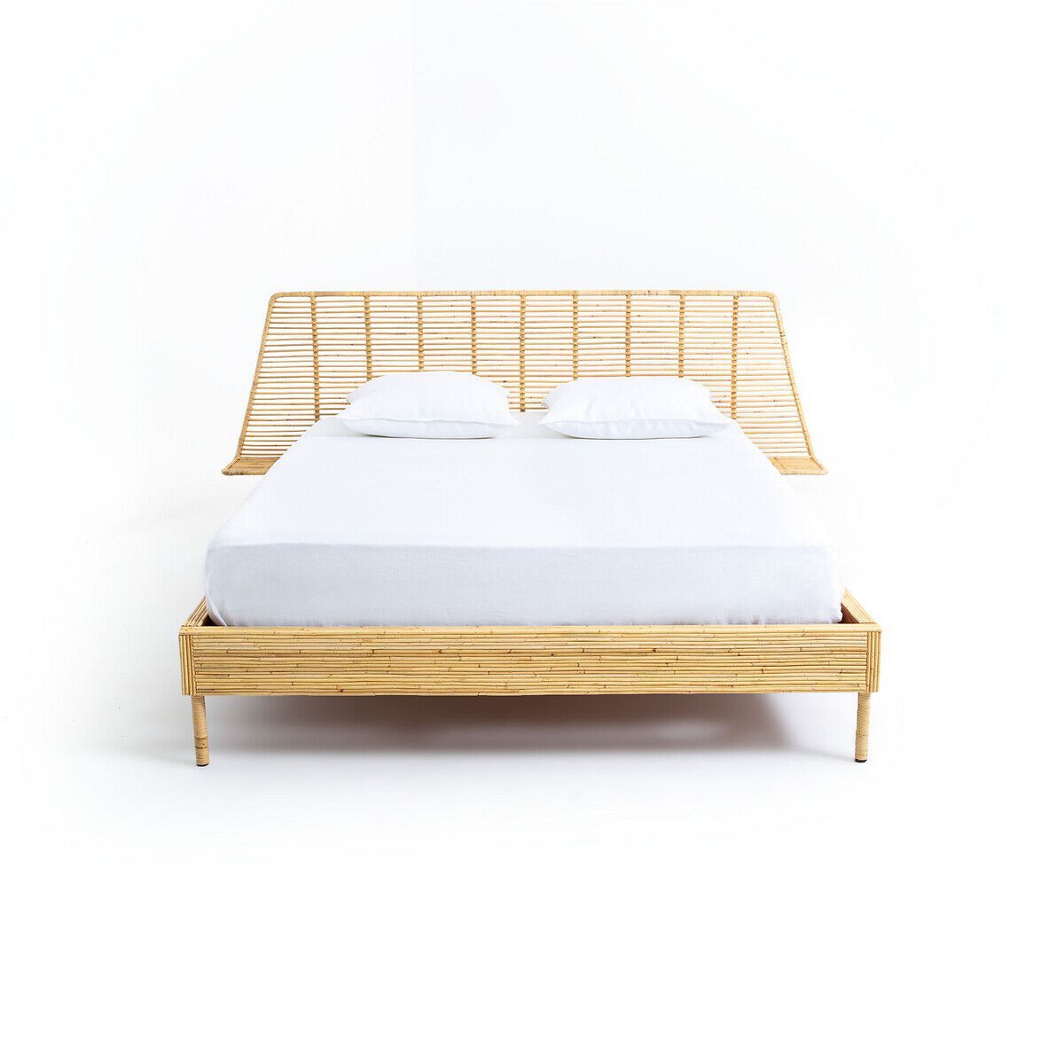 Плетеная двуспальная кровать со встроенными тумбочками AMPM SAGHIL ARCH-00050640 - Вид №1