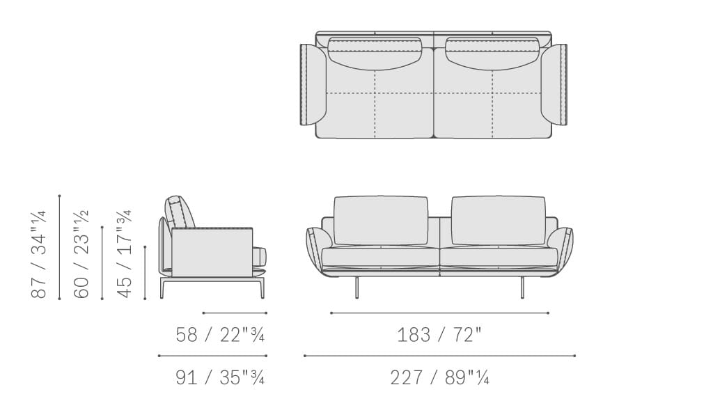 2-местный кожаный диван Poltrona Frau коллекция-диваны и кресла ARCH-00084836 - Вид №2