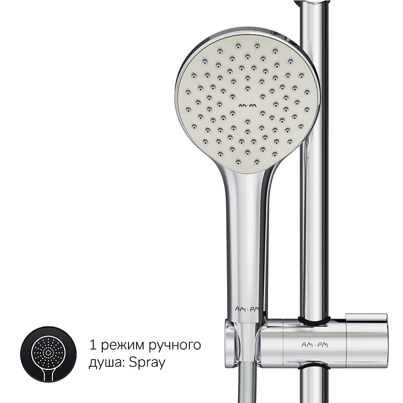 F40890A94 Набор : душевая система смеситель для ванны/душа излив 320 мм хром шт. AM.PM Gem - Вид №6