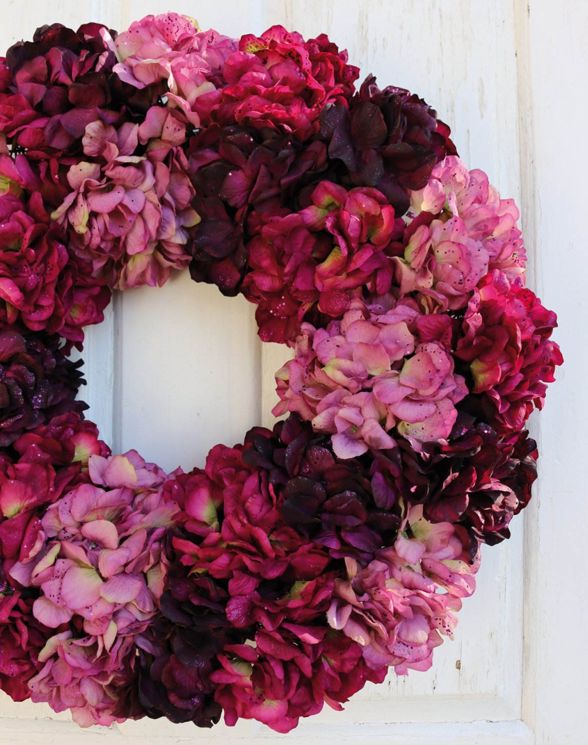 2010 231 a3 Искусственный венок из гортензии с глиттером, Ø 55 см, фиолетово-золотой H-andreas 