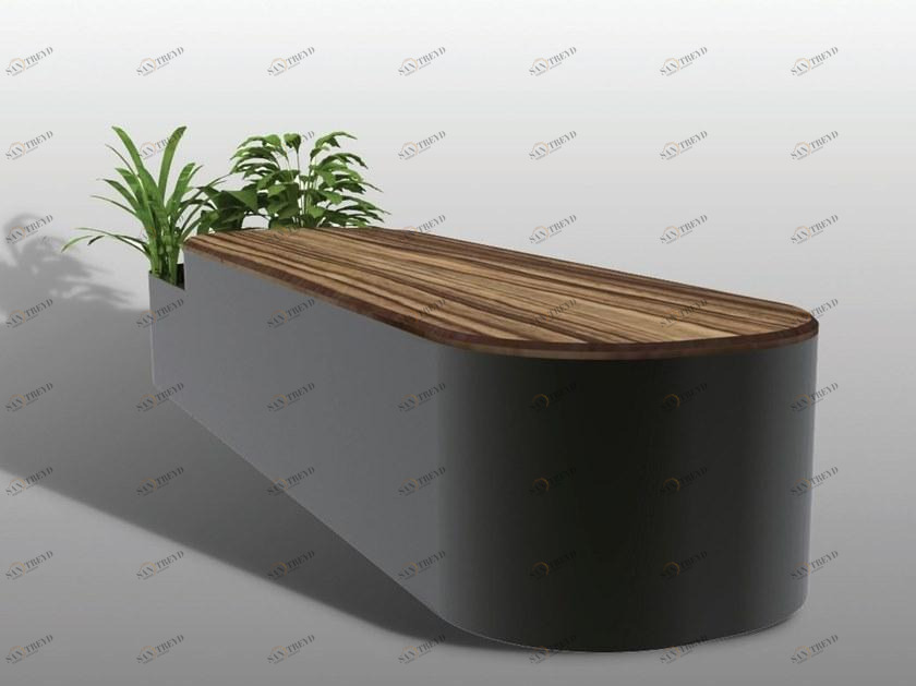 Manufatti Viscio Скамья из стали и дерева со встроенной сеялкой без спинки sun-id-1400064