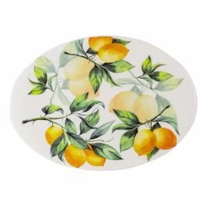 Блюдо керамическое овальное белое "Лимоны" JULIA VYSOTSKAYA ЛИМОНЫ 00-3946362 Белый;желтый