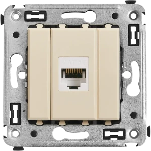 Розетка компьютерная встраиваемая DKC Avanti UTP cat 5 без заземления со шторками цвет ванильная дымка 85842225 STLM-2037000