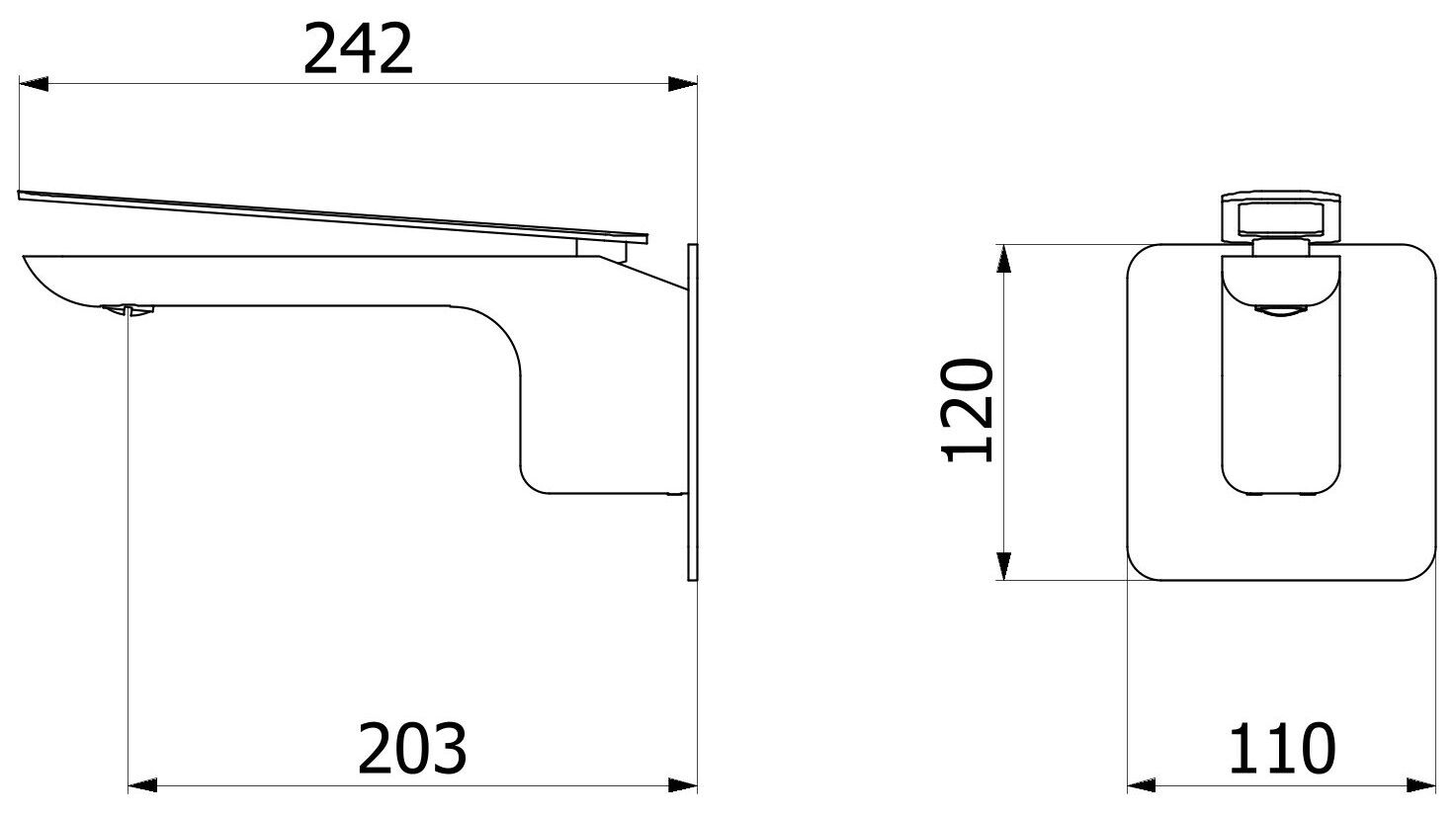 Настенный смеситель для раковины с автоматическим сливом IB K2 ARCH-00048555 - Вид №6