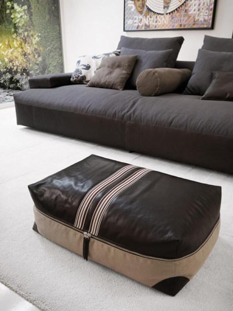 Désirée divani Мягкий пуф со съемным кожаным чехлом Stripe sun-id-1454990 - Вид №2