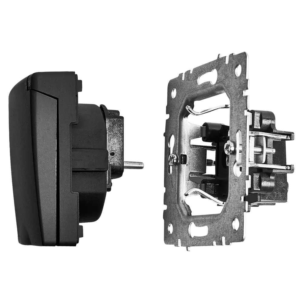 Розетка IEK Brite встраиваемая с защитными шторками, графит 87761576 STLM-1545123 - Вид №4
