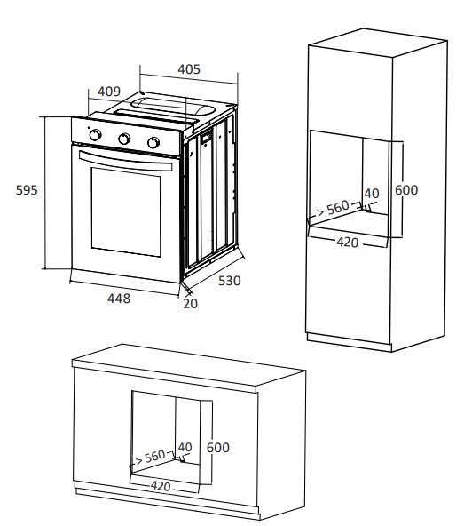 9101376 Электрический духовой шкаф DEXP 1SL45MB черный STDN-0148043 - Вид №10