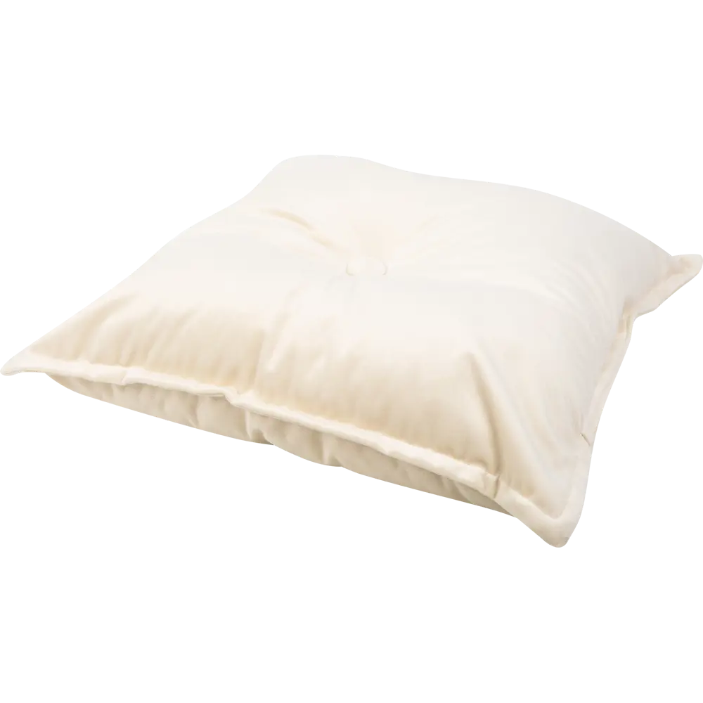 Подушка с пуговицей Бархат 43x43 см цвет кремовый 89112395 STLM-2091188 LINEN WAY  - Вид №1