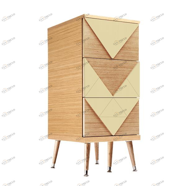 Комод с деревянными ножками и 3 ящиками бежевый Slim Woo WOODI  00-3965926 Бежевый 