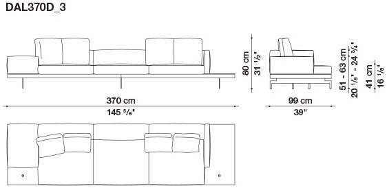 B&B Italia 3-х местный тканевый диван с шезлонгом Dock sun-id-1355318 - Вид №29