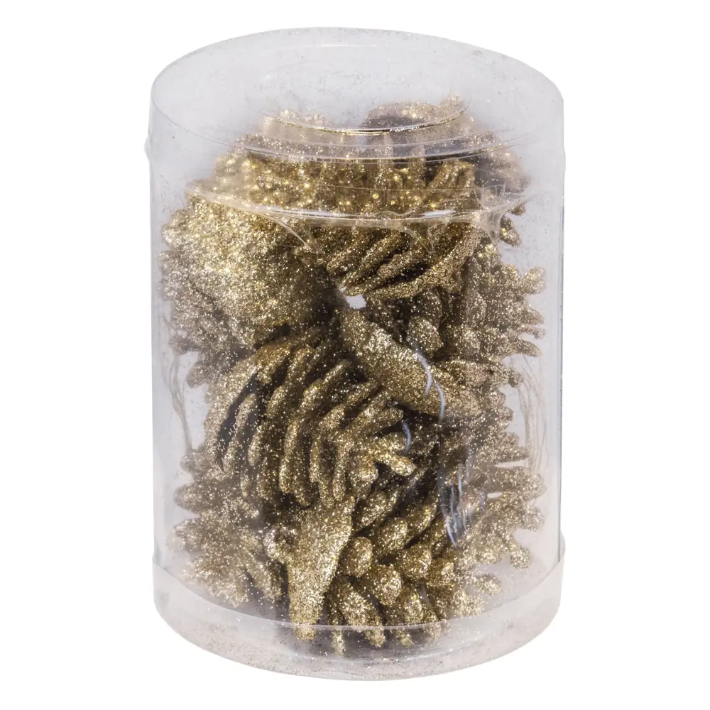 89381685 Украшение елочное Шишки золотой 10 шт. STLM-1331735 Santreyd 