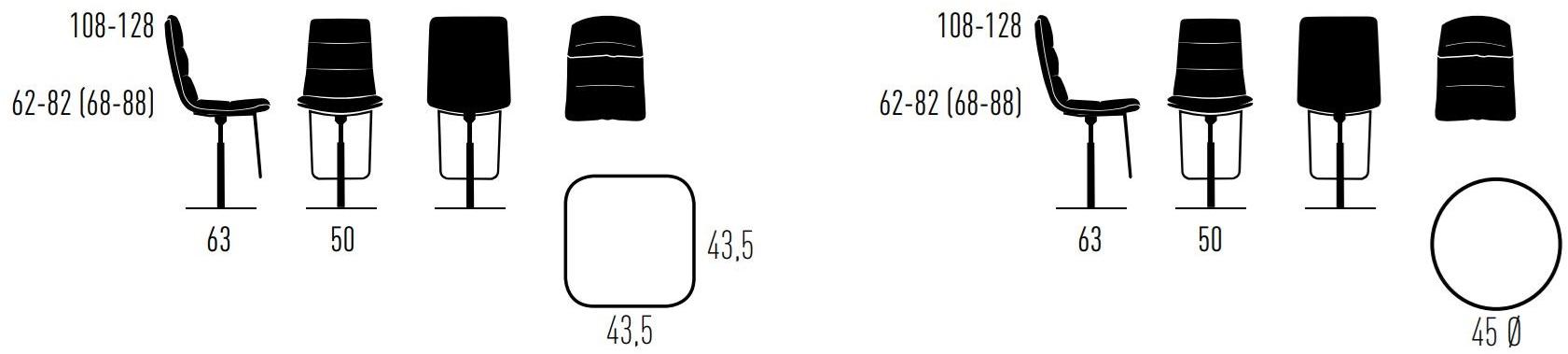KFF Барный стул с регулируемой высотой и спинкой Arva sun-id-1492123 - Вид №3