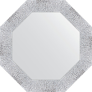 BY 3868 Зеркало в багетной раме - чеканка белая 70 mm EVOFORM Octagon