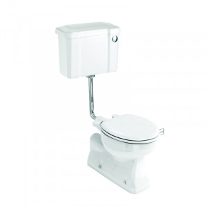 Burlington Низкоуровневый унитаз S-сифона с передним кнопочным бачком 440 Белый C4 T31 CHR P19