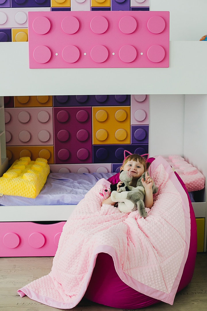 Кровать детская двухъярусная с 2 ящиками левая "Леголенд" МАНДАРИН ЛЕГОЛЕНД 178713 Разноцветный;белый;розовый Santreyd  - Вид №7