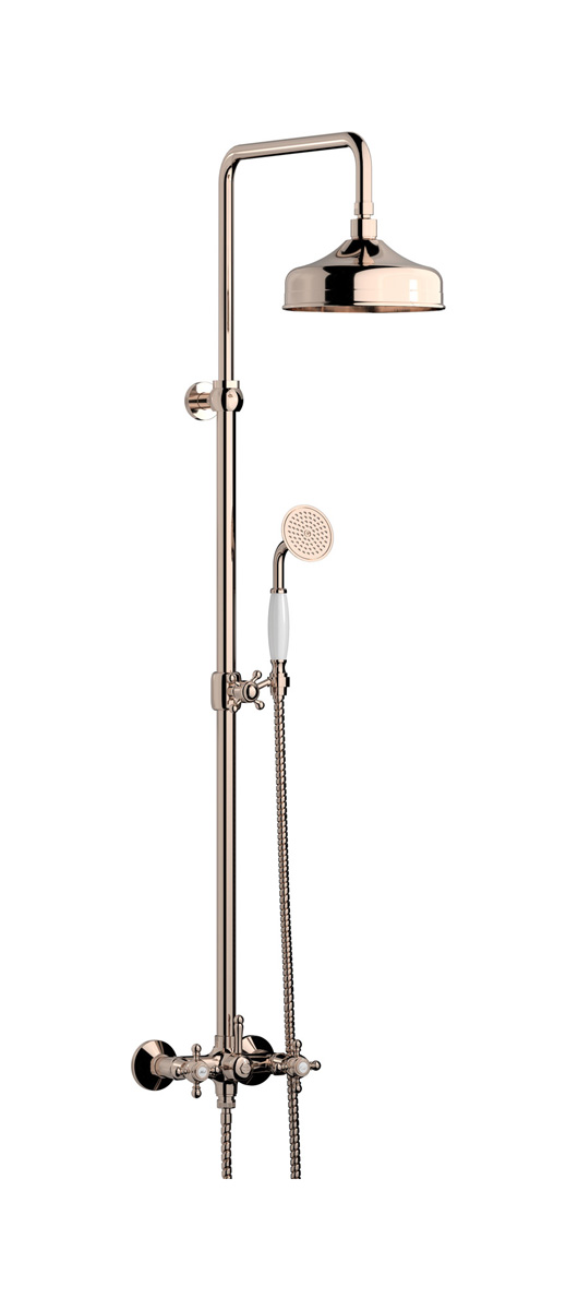 Душевая колонна с термостатом в комплекте с душевым гарнитуром. WE ARE IB hr800rs Rose Gold Indoor Shower