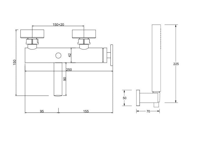 Хромированная латунь однорычажный смеситель для ванны QD Magistro Lab Flora ARCH-00093260 - Вид №2