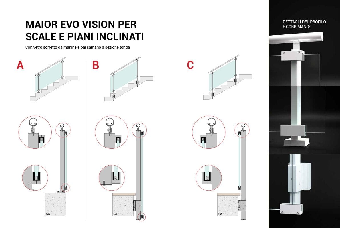 Перила из алюминия и стекла FARAONE Maior Evo ARCH-00083001 - Вид №11