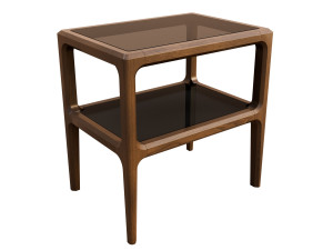 Прямоугольная тумбочка из дерева и стекла