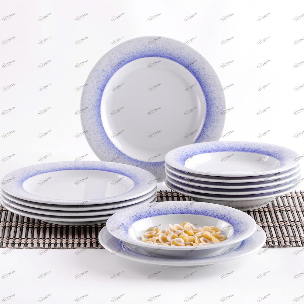 630190O75005C Мы делаем набор синей панели для 6 людей 12 частей Helene б. (С небольшими недостатками) Kahla-porzellan 